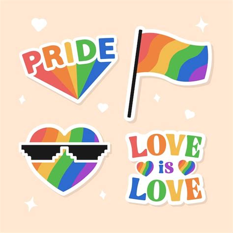 Premium Vector Set Of Lgbt Pride Month Vector Flat Design Element