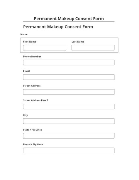 Permanent Makeup Consent Form Saubhaya Makeup