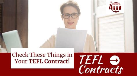 Check These Things In Your Tefl Contract Tefl Contract Tips Youtube