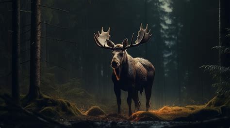 Premium AI Image | A moose in a forest