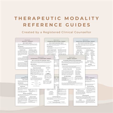 Therapy Cheat Sheets Modality Reference Guides For Dbt Cbt Emdr Narrative Acceptance And