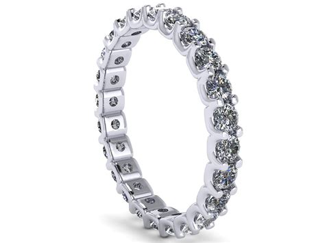 0 9CT Round Diamond Shared U Prong Eternity Anniversary Band Ring 10k