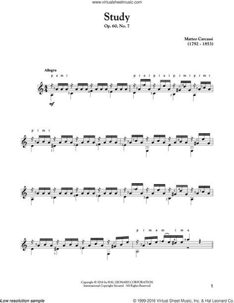 Study Op 60 No 7 Sheet Music For Guitar Solo PDF