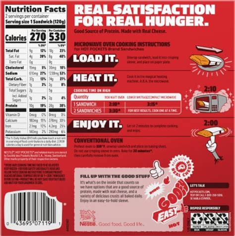 Hot Pockets Frozen Snack Chicken Broccoli Cheddar Crispy Buttery Crust Frozen Sandwiches Ct