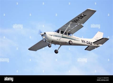 Cessna Light single engine aircraft coming into land after training ...