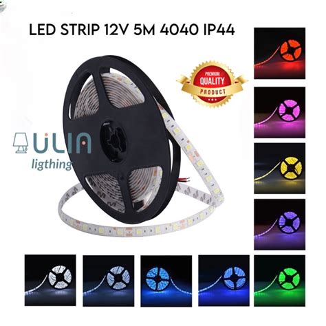 Jual LAMPU LED STRIP 12V 5M SMD 4040 5050 IP44 MATA BESAR SINGLE