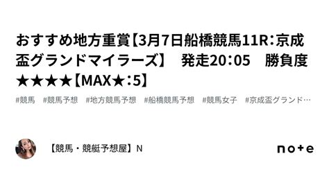 💎💎おすすめ地方重賞【3月7日船橋競馬11r：京成盃グランドマイラーズ】 発走20：05 勝負度★★★★【max★：5】｜【競馬・競艇予想屋】n