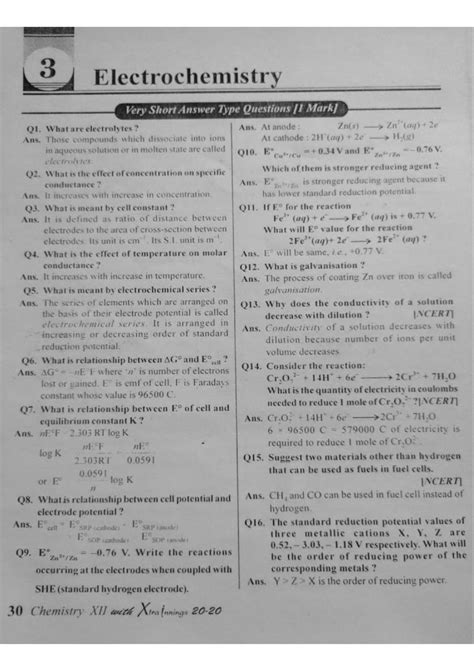 Electrochemistry Practice Questions Chemistry Studocu