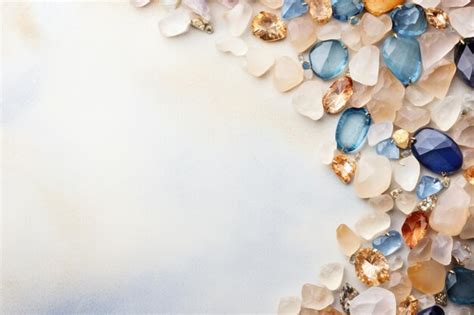Premium Ai Image Gemstones On White With Copy Space