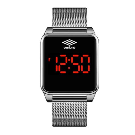 Relógio Umbro Masculino Ref Umb 51 s LED Touch Prateado Prata