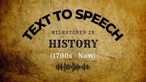 Evolution Of Text To Speech Technology History And Advancements