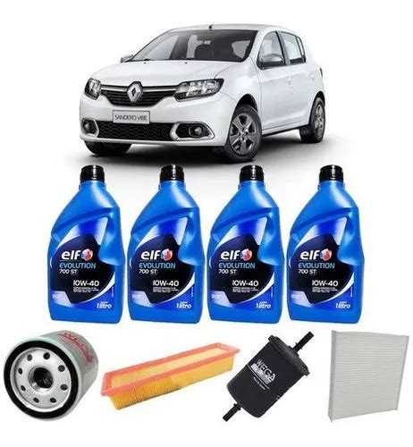 Kit De Troca Elf 10w40 Renault Sandero 1 0 Flex 2014 A Parcelamento