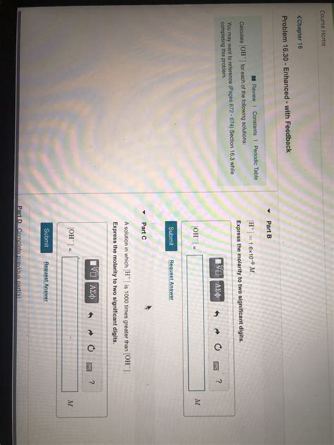 Solved Problem 16 30 Enhanced With Feedback Part A OH For Chegg