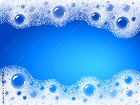 Soap Foam Overlying On The Background Of A Blue Water Color Stock Vector Adobe Stock