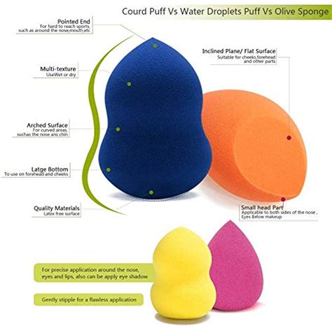 Miss Gorgeous London Makeup Sponge Set Blender Beauty Foundation Blending Sponge Multi Colored