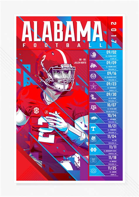 Alabama Football - 2017 Schedule on Behance