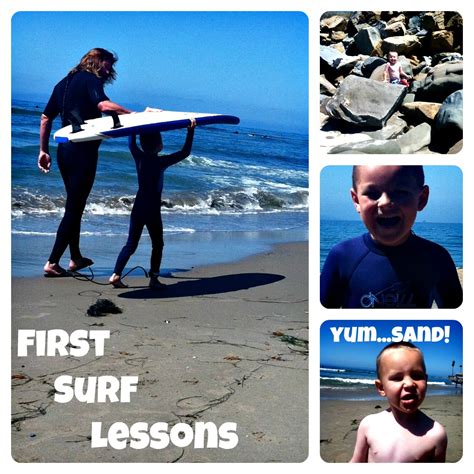 Wordless Wednesday: First Surf Lesson & Sand for Lunch - "Deal"icious Mom