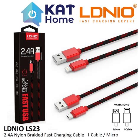 ORIGINAL GENUINE LDNIO LS23 LS 23 I CABLE MICRO SAMSUNG 2 4A HIGH