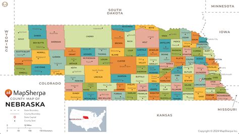 Mapsherpa Nebraska Counties Map Extra Large Mapsherpa