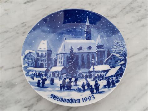 Vintage Weihnachtsteller 1993 Von Lichte Porzellan Etsy De