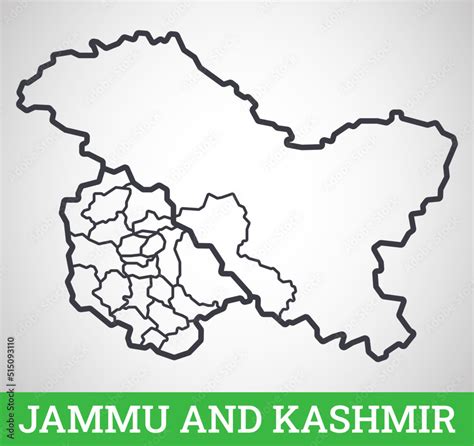 Simple Outline Map Of Jammu And Kashmir Vector Graphic Illustration Stock Vector Adobe Stock