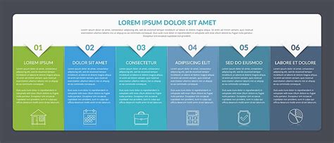 Infographic Template With 6 Elements For Text And Icons Brochure