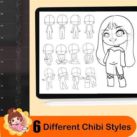 460 Procreate Chibi Stamp Brushes Procreate Brushes Anime Manga