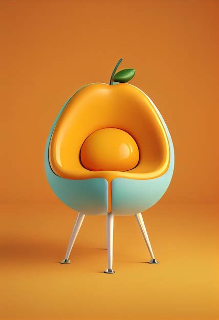 Premium Ai Image Generative Ai Illustration Of Aim Chair Have Fruit