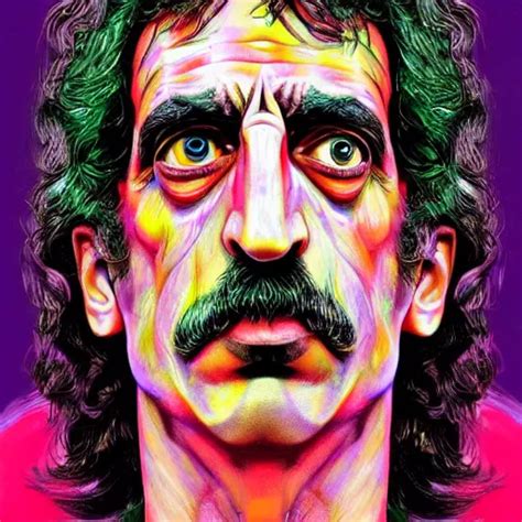 An Extremely Psychedelic Portrait Of Frank Zappa Stable Diffusion