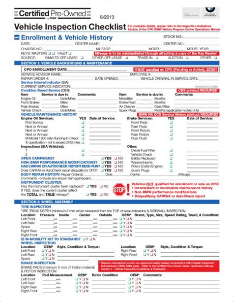 Truck Pre Inspection Checklist