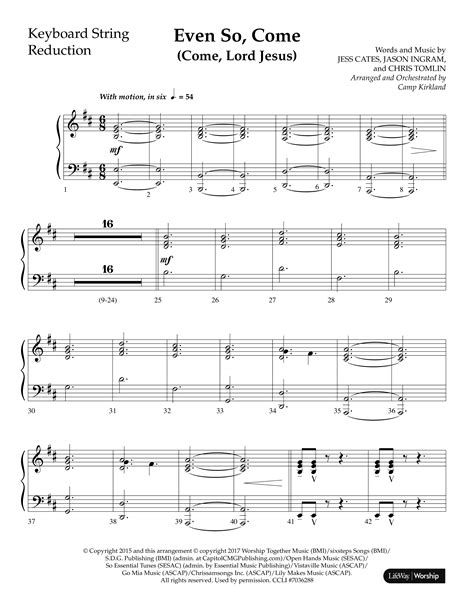 Even So Come Choral Anthem SATB String Reduction Sheet Music PDF