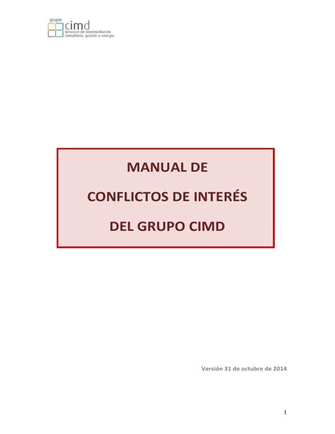 Conflictos De Intereses INTERMONEY VALORES Sv