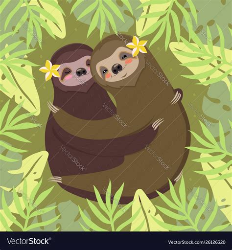 Two Sloths Cuddling