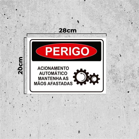 Placa De Sinaliza O Perigo Acionamento Autom Tico Mantenha As M Os