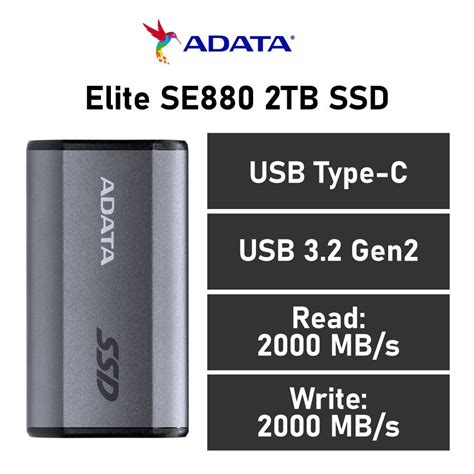 Adata Elite Se Tb Aeli Se Tcgy External Usb C Ssd External