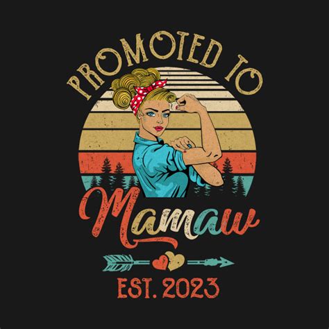 Promoted To Mamaw Est 2023 Retro First Time Mamaw Promoted To Mamaw