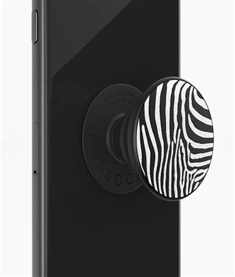 PopSockets PopGrip Luxe Swappable Top Phone Grip Deco Zebra NEW EBay