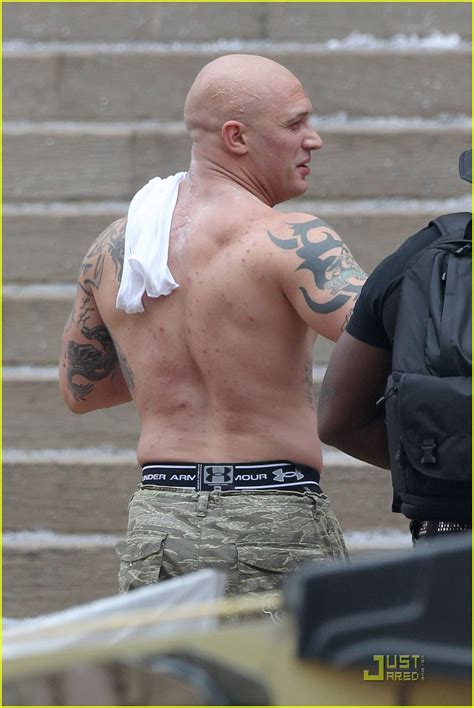 Shirtless Tom Hardy On The Set The Dark Knight Rises Tom Hardy