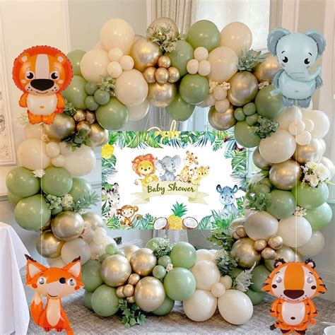 Sage Green Baby Shower Decorations Sage Green And Gold Balloon Garland