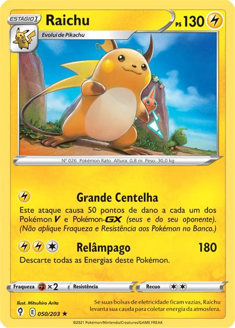 Raichu Rev Foil Carta Avulsa Pokemon Planeta Nerd Geek