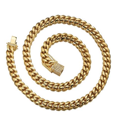 18k Gold Plated Cable And Cz Clasp Necklace Brandalley