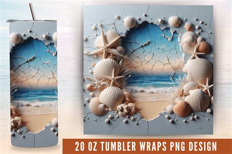 Cracked Wall Beach Sea Shells Oz Wrap Graphic By Craft Fair