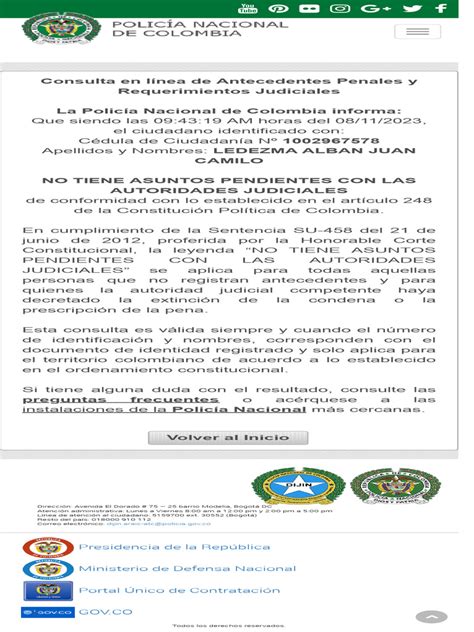 Policia Nacional De Colombia Pdf