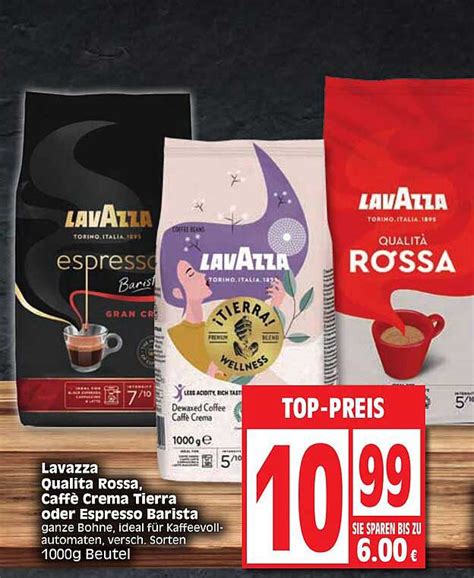 Lavazza Qualita Rossa Caffe Crema Tierra Oder Espresso Barista Angebot