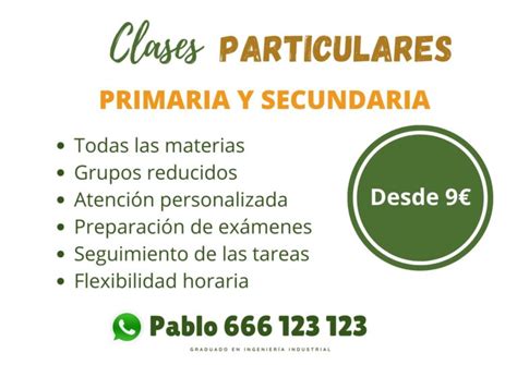 Cartel De Clases Particulares Editable Para Imprimir