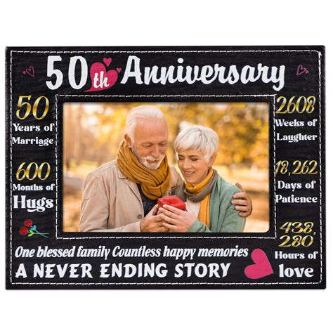 WaaHome 50th Wedding Anniversary Picture Frame 50th Golden Wedding