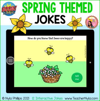 Spring Themed Jokes For Boom Cards By Nyla S Crafty Teaching Tpt