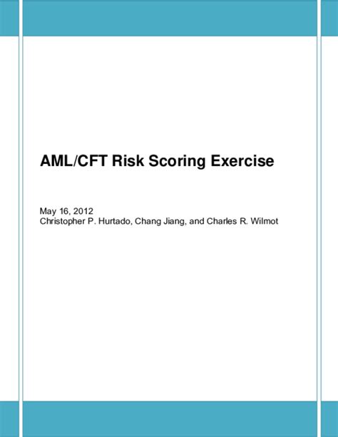 Pdf Amlcft Risk Scoring Exercise Charles Wilmot