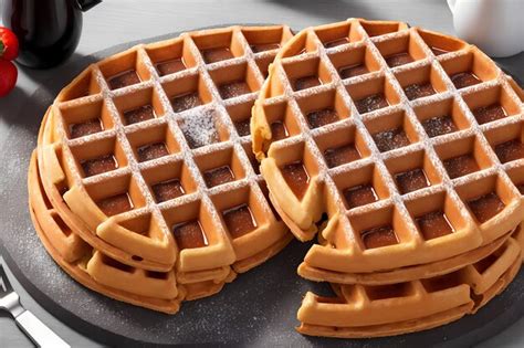 Premium Photo Delicious Belgian Waffle Generative Art By Ai