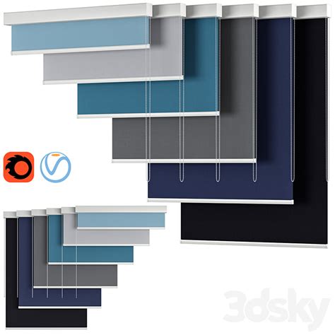 Roller Blind Swift Direct Blinds Oslo Blue And Gray Curtain